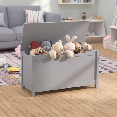 Kids Toy Chest with Safety Hinge, Wooden Toy Storage Chest for Boys Girls, Large Capacity Toy Box Organizer, Bench Storage Cabinet for Playroom, Bedroom, Nursery