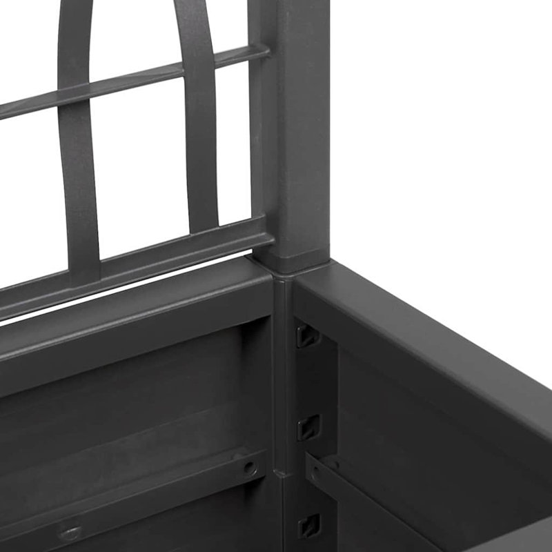Garden Planter with Trellis Patio Flower Pot Planter Box Flower Box PP, Anthracite
