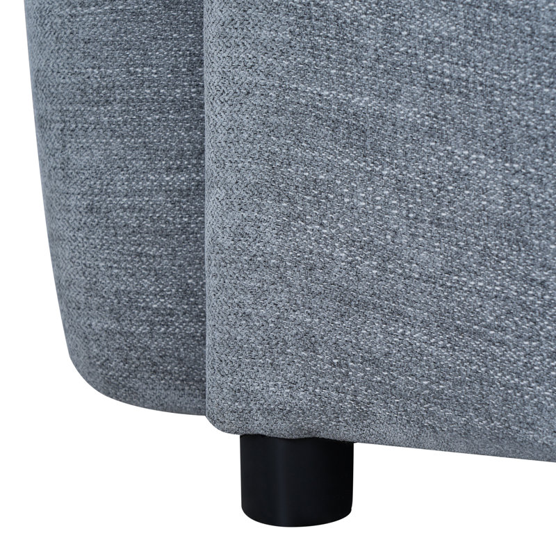 Canapé incurvé 4 places avec coussins décoratifs damassés