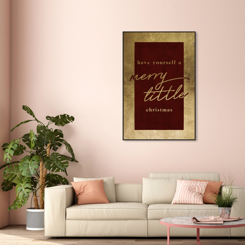 A Merry Little Christmas - reproduction d'art textuel sur toile, H 54 po x l 36 po, Cadre flottant noir