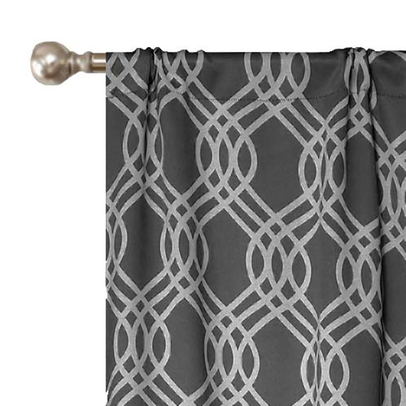 Paire de rideaux obscurcissant 100% polyester Écosse, Gris, L 42 po x L 63 po