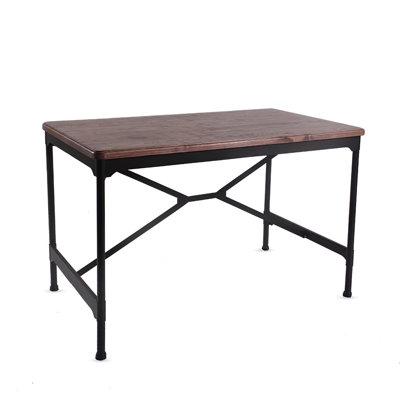 Akeia Ash Solid Wood Top Metal Base Dining Table