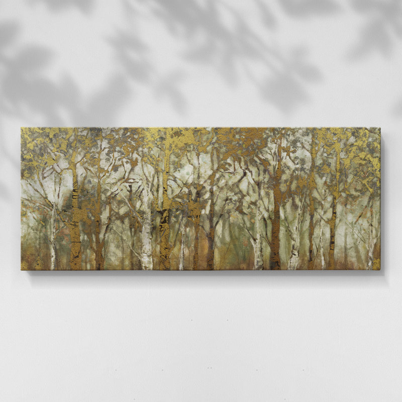 Birch Grove panoramique - toile tendue avec châssis - prête à être accrochée, H 12 po x l 30 po