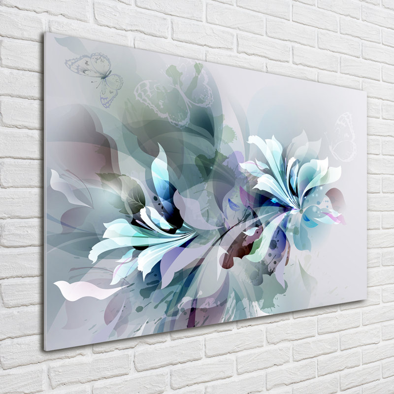 Abstraction Flowers - Unframed Art Prints on Glass