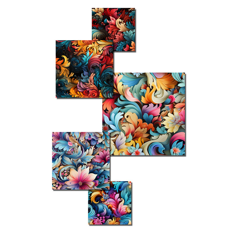 Urbanek - ensemble d'art mural floral de 5