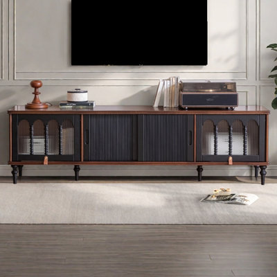 French Retro Style Red Oak TV Stand