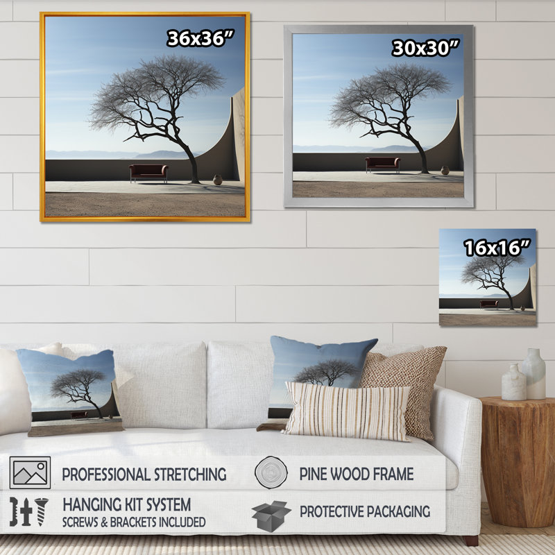 Photographie sereine moderne scandinave moderne sur toile, Toile tendue, H 16 po x l 16 po x P 1 po