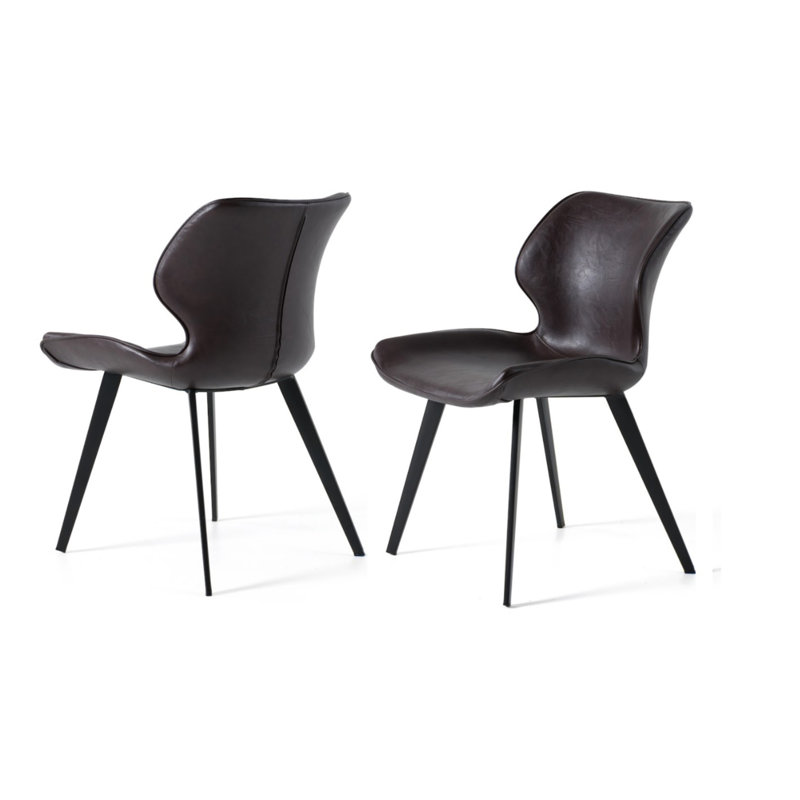 Moira Upholstered Side Chair in Dark Brown