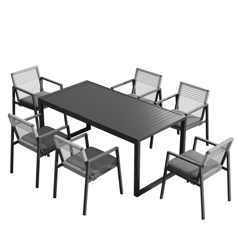  Ensemble de salle à manger d'extérieur 7 pièces