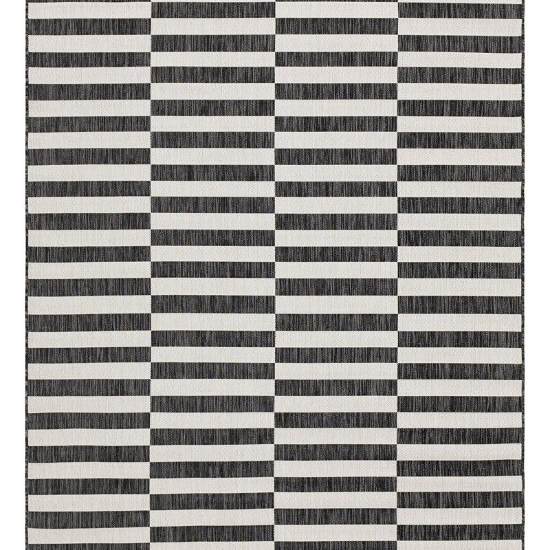 Finkelstein Striped Indoor / Outdoor Rug, Rectangle 7'1" x 10'