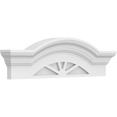2-1/2"P Segment Arch W/ Flankers 4 Spoke Architectural Grade PVC Pediment