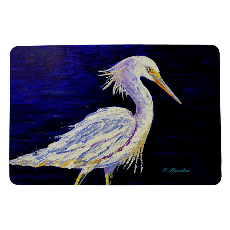Paillasson intérieur antidérapant Palette Snowy Egret 26 po x 18 po