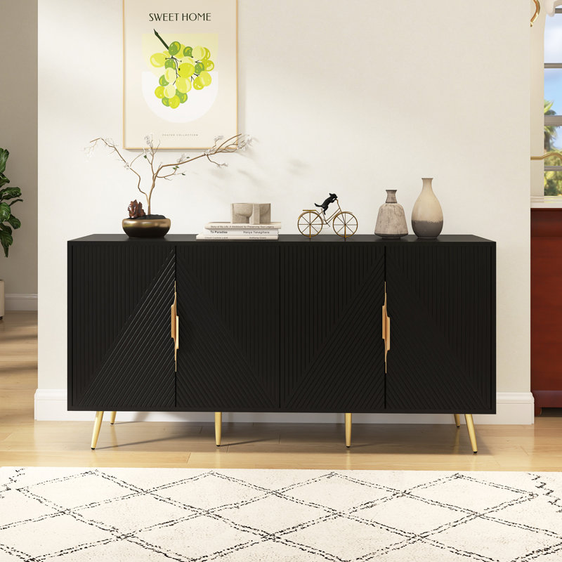 Buffet élégant avec motif géométrique ondulé