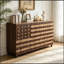 Buffet 55 pouces à deux tons avec buffet et armoire en forme d'étoile avec tiroirs et tablettes réglables