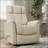 Recliners | Global Home Swivel Glider Recliner with Manual Headrest &amp; Footrest | Faux Leather Bentley Oyster | Cream Color | Wood+Metal