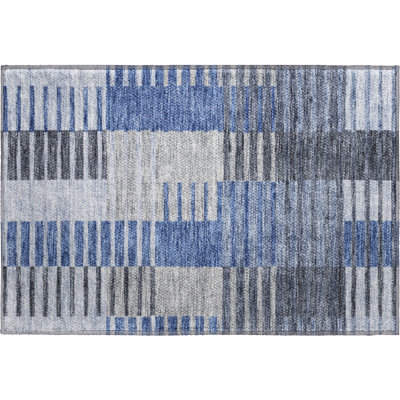 Premium Machine Washable Prisco Blue Rug