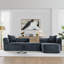 Canapé modulaire 114 po avec méridienne en forme de L, canapé modulaire avec repose-pieds mobile 114 po, canapé-lit pour salon, sans assemblage requis, gris-1411830644