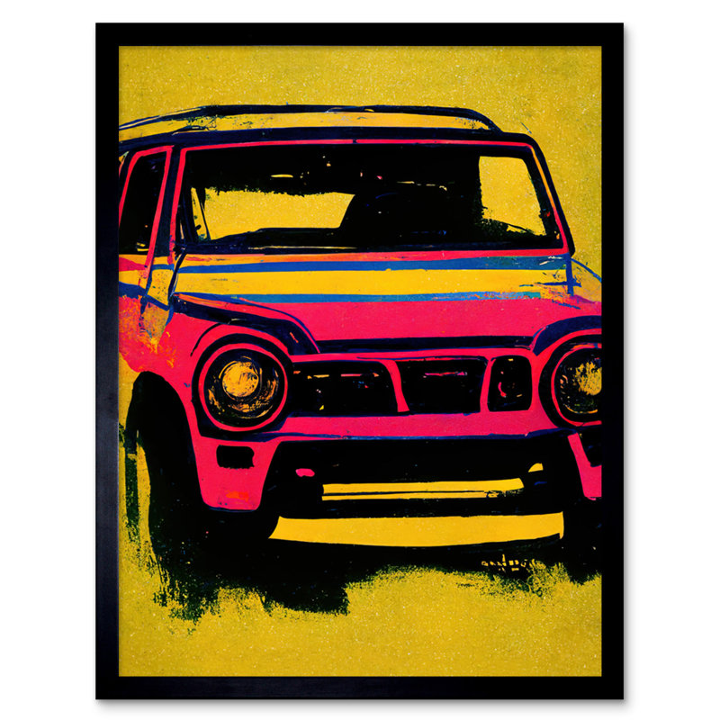Vibrant Pop Art Car Bumper Hot - Single Picture Frame Print