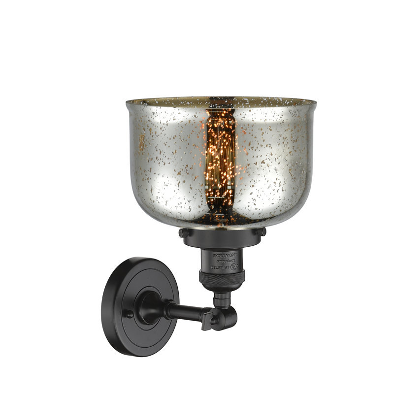 Handley Glass Semi Flush Mount, No Bulb Included, Silver Mercury, Oil Rubbed Bronze