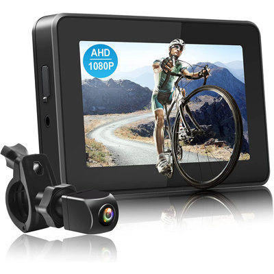 Bike Rear View Camera With 4.3" Hd Monitor — 1080p Live View, Anti-vibration Mount, Night Vision & Universal Compatibility