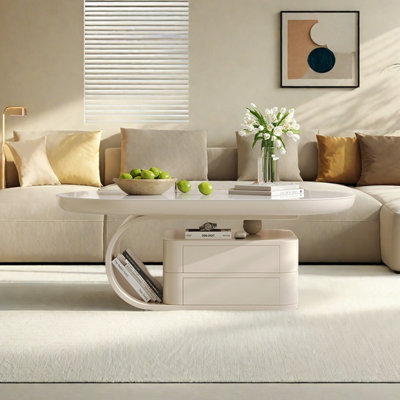 Oval SLATE coffee table living room