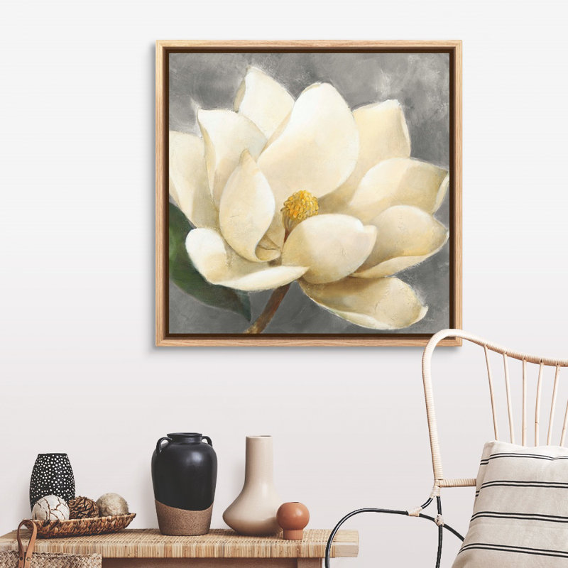 Art mural sur toile Magnolia Blossom, Toile à cadre flottant naturel, H 37,25 po x l 37,25 po x P 1,75 po