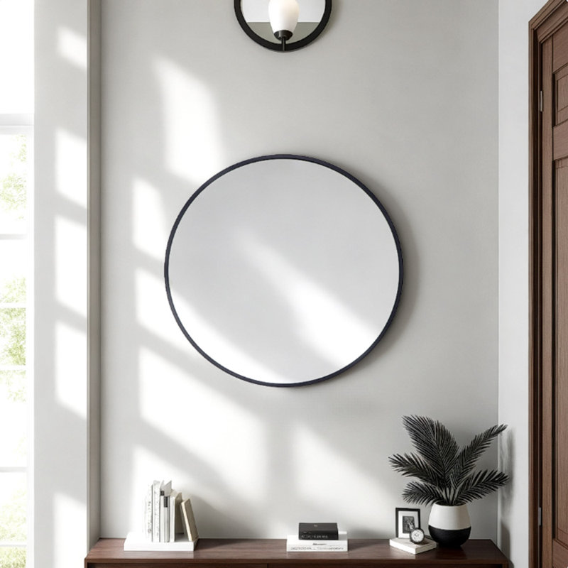 Miroir mural en aluminium, Black, 20 po x 20 po