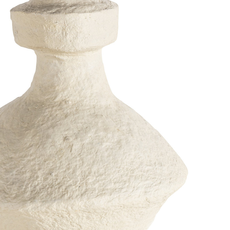 Abstract Paper Mache Tan Vase H 34"
