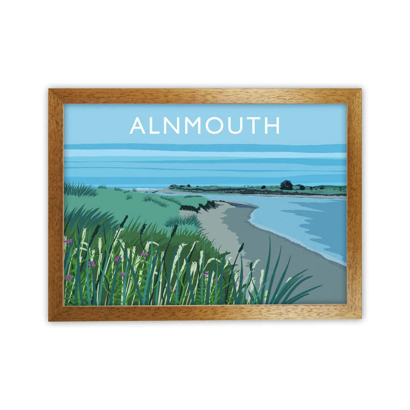 Alnmouth by Richard O'Neill - Print, Brown Framed, 34cm H x 46cm W x 3cm D