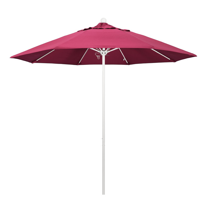 Parasol de marché 9 pi Hibo, Toile Sunbrella® rose vif