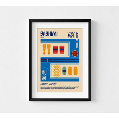 Affiche de Sashimi - impression d'art culinaire japonais moderne
