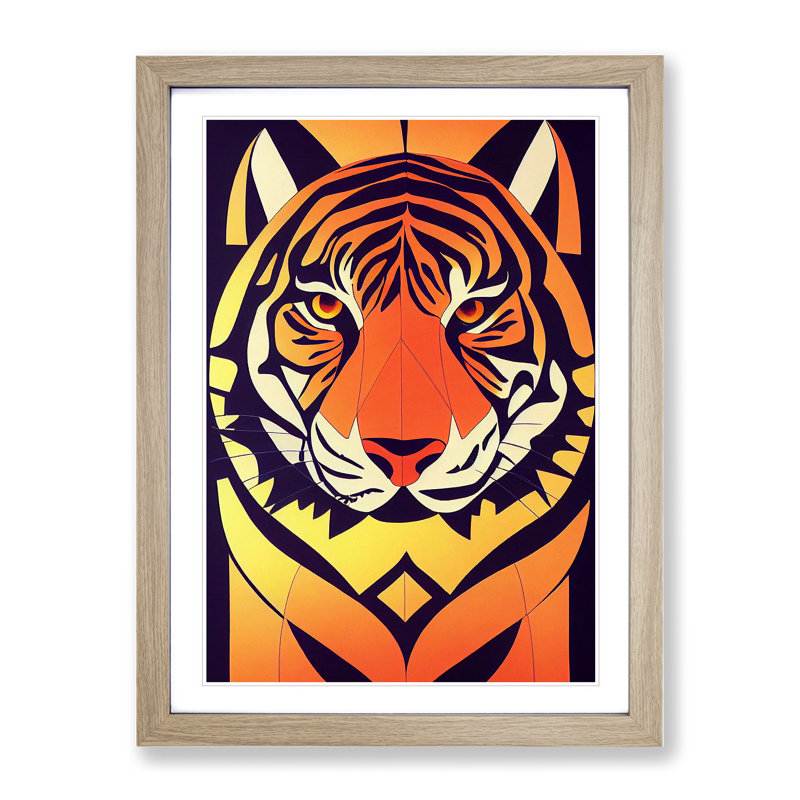 Tiger No.1 Abstract - Framed Print, Oak Framed