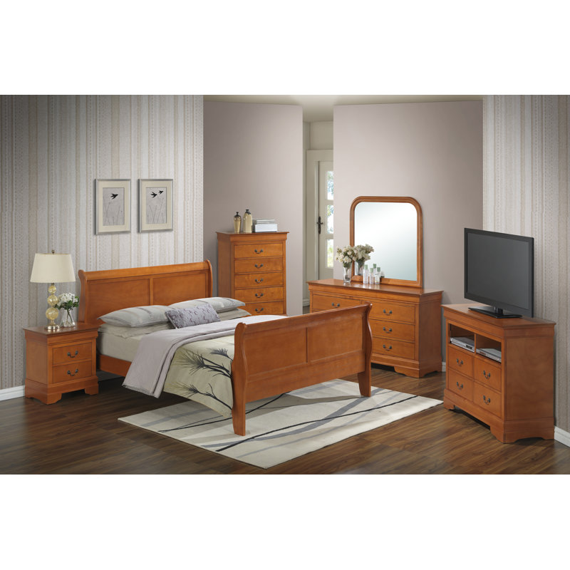 Louis Phillipe 60'' W 6 - Drawer Dresser, Light Oak