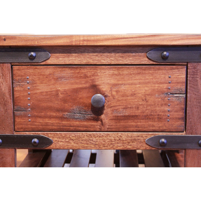 Solid Wood End Table with Storage