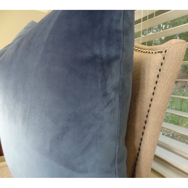 Kimsey Solid Colour Velvet Reversible Throw Pillow, 18" x 18", H-allrgnc Polyfill