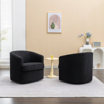 Fauteuil demi-tonneau pivotant rembourré