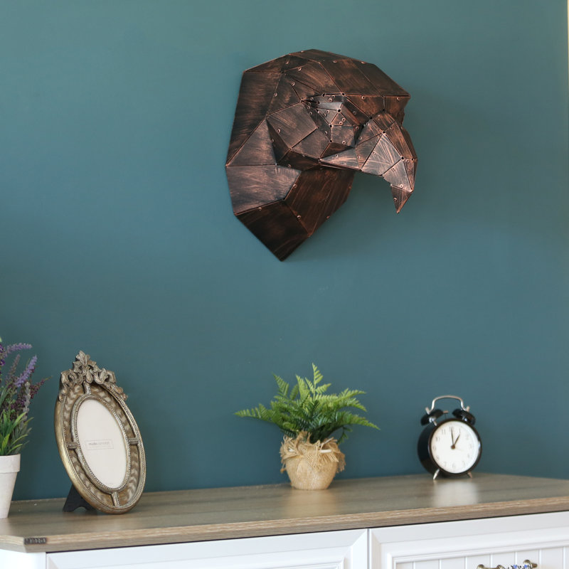 Animals Wall Decor on Metal, Black/Copper
