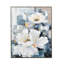 Grande impression sur toile rectangulaire pour la décoration intérieure - salon, cuisine, vestibule, bureau, huile peinte à la main avec motifs de fleurs bleu pâle et doux