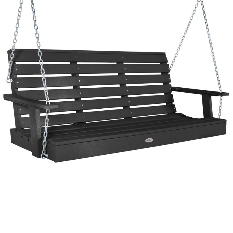 Balancelle de véranda Midderton, 60.37", Sable noir