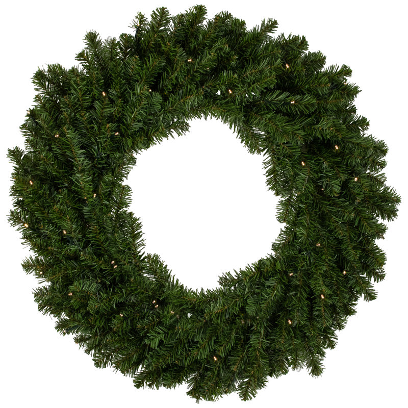 Couronne de Noël artificielle pré-éclairée pin canadien, Multi, H 2,5 po x l 36 po x P 36 po