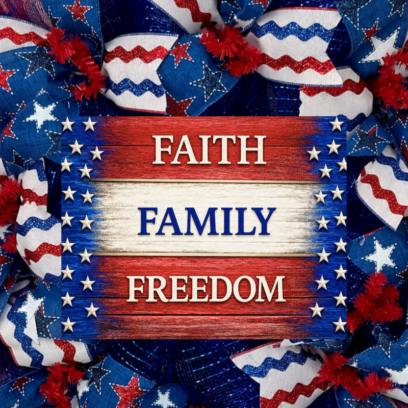 Couronne patriotique Faith Friends Family