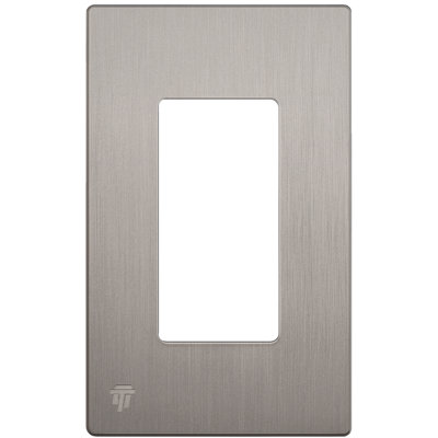 Enerlites Screwless 1-Gang Decorator Wall Plate - Brushed Nickle