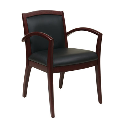 Deedee Leather Seat Waiting Room Chair with Wood Frame