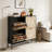 Rattan Shoe Cabinet with 4 Flip-Down Doors-23051025