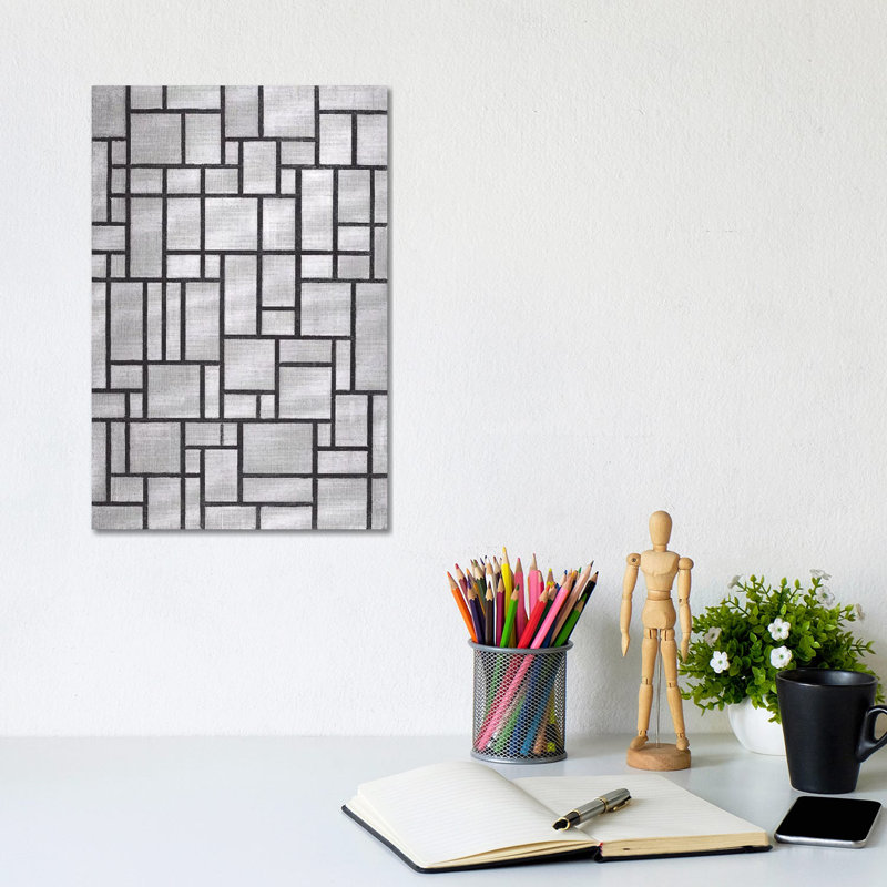 Composition in Grey, 1919 by Piet Mondrian - 1 Piece Wrapped Canvas Wall Art, 20.32 cm H x 30.48 cm W