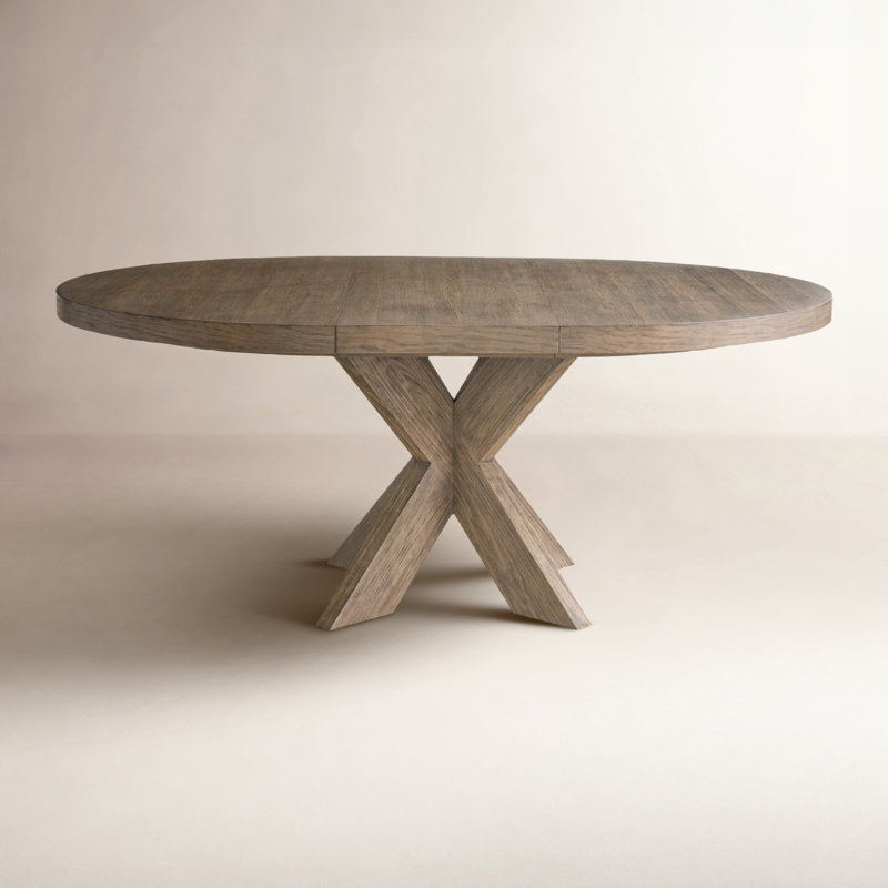 Baxley Extendable Round Dining Table, Brown