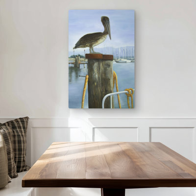 Pelican - Blue Marine Metal Print for Home Decor | Art Piece