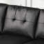Canapé modulaire réversible en PVC avec lumière DEL et coussins décoratifs, noir