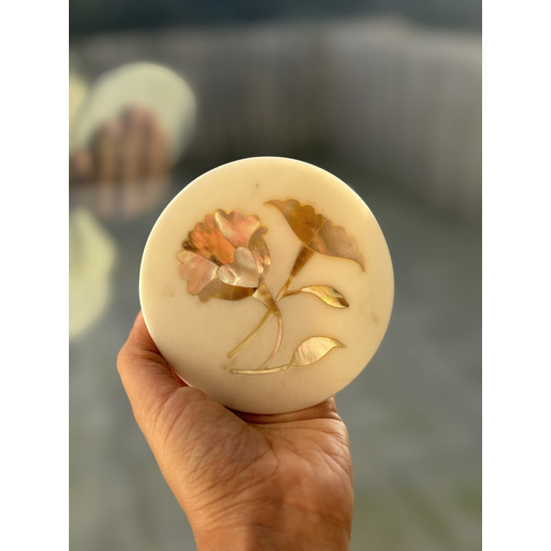 Marble Round 4 Piece Coaster Set