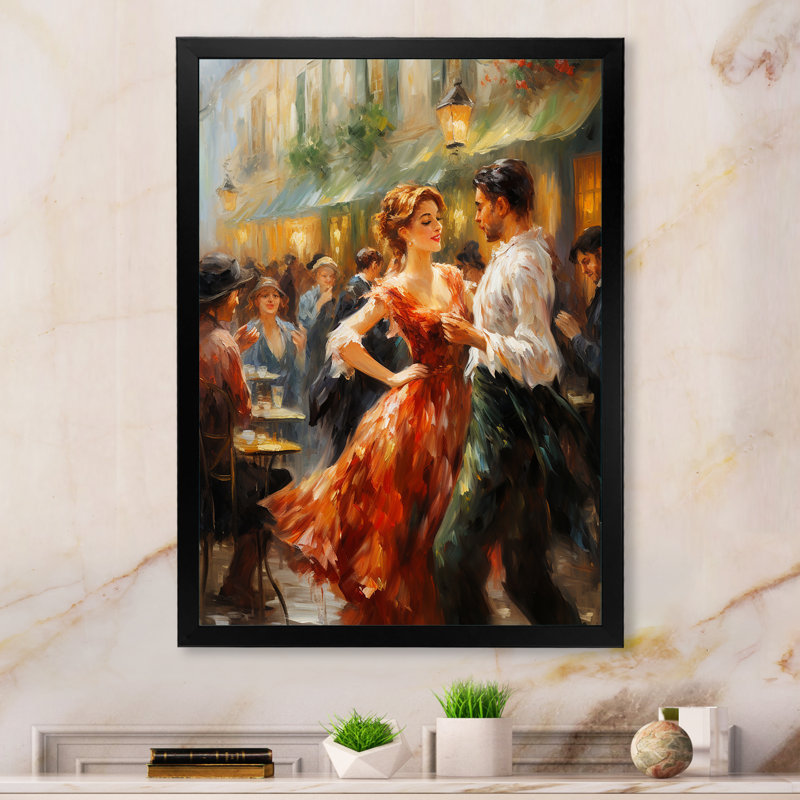 Hymara " Dance In Paris II ", Black Picture Framed, 32" H x 24" W x 1" D